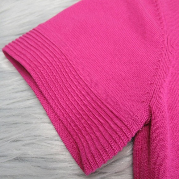 CHICO’S Pink Silk Blend Knit V-Neck Tee Women’s Size Small - Picture 3 of 10